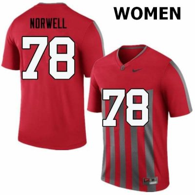 Women's Ohio State Buckeyes #78 Andrew Norwell Throwback Nike NCAA College Football Jersey Cheap TOJ4644RL